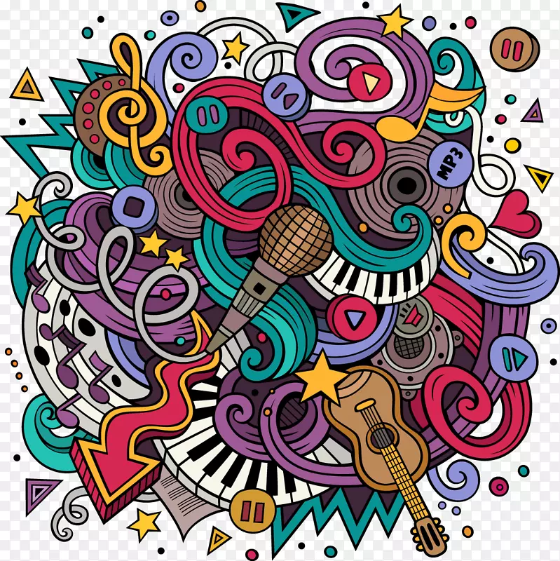 爵士乐xe0土伦绘画插图-音乐元素的影响