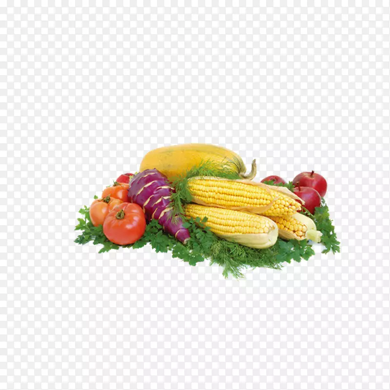 玉米上的玉米生脚，素食烹饪，比萨饼，蔬菜-玉米和蔬菜