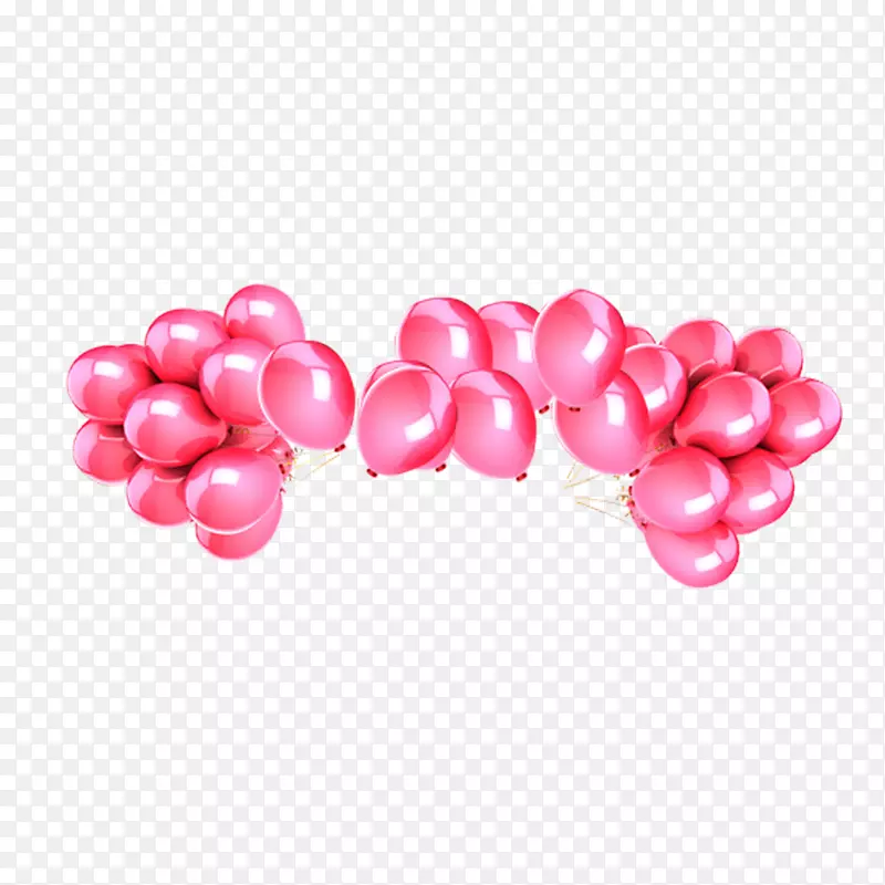 粉红气球土坯插画-粉红气球