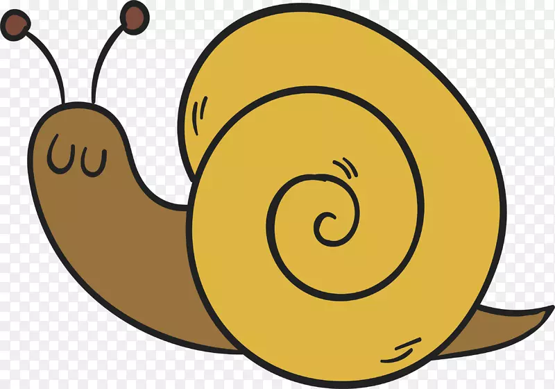 蜗牛画夹艺术-手绘可爱蜗牛