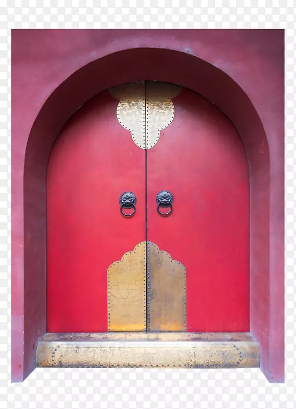 u 5927u7d05u9580门牌楼摄影红-拱门镶嵌着黄金和古董大红门。