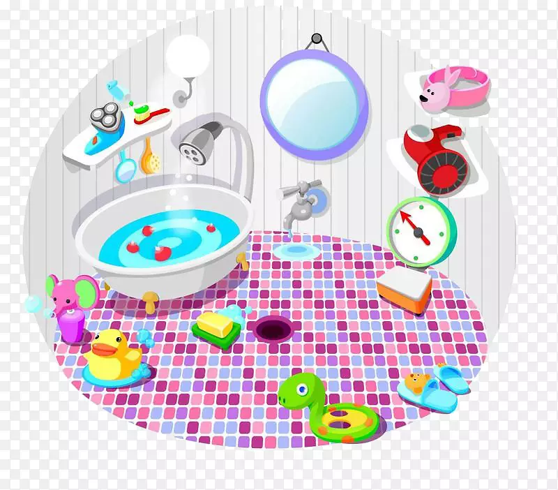 浴室浴缸清洁插图-家庭浴室