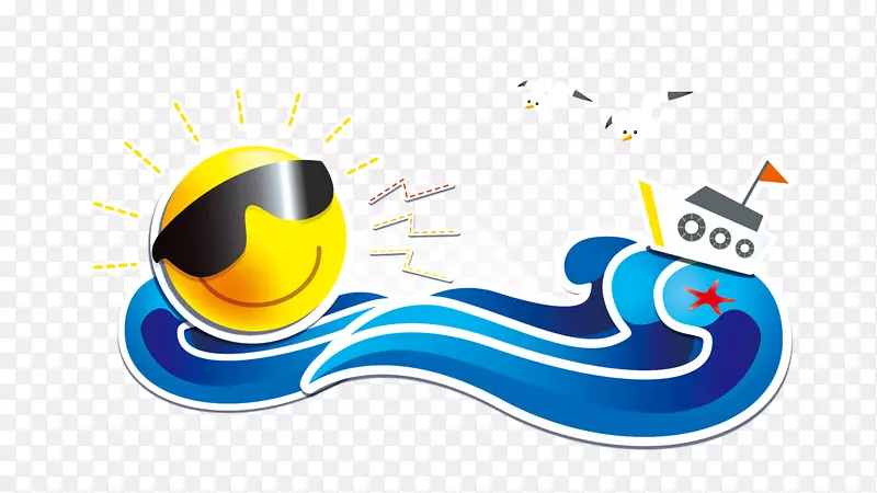 夏日阳光，海浪