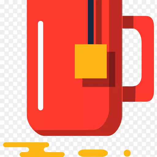 啤酒茶咖啡杯图标-一个红色的啤酒杯