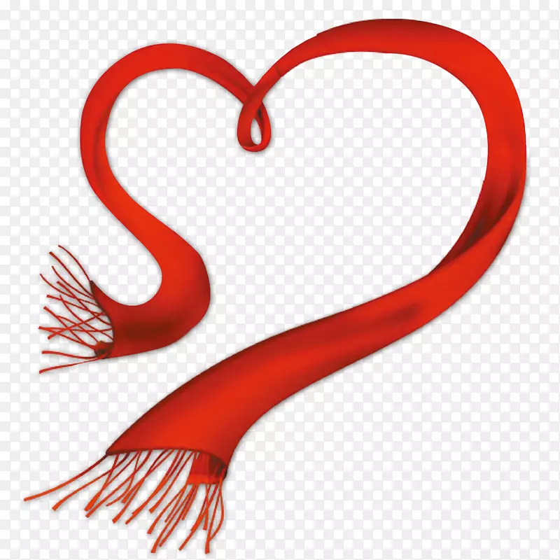 围巾红夹子艺术-心围巾