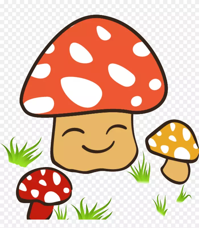 蘑菇动画剪贴画-可爱的小蘑菇