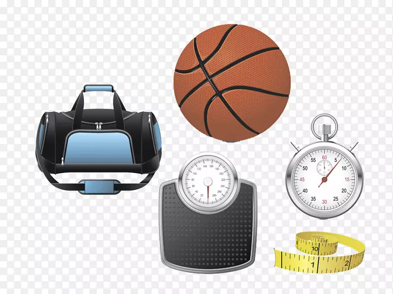 运动器材球类篮球-饮食健身图标形象