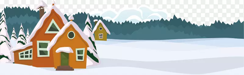 雪景卡通插图-漂亮的雪地创意人员