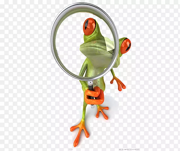 青蛙放大镜-免版税插图-拿着放大镜青蛙