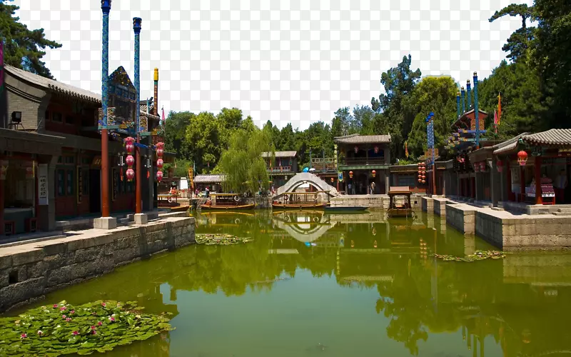 昆明湖颐和园管理人员花园大理石船苏州-北京颐和园三景