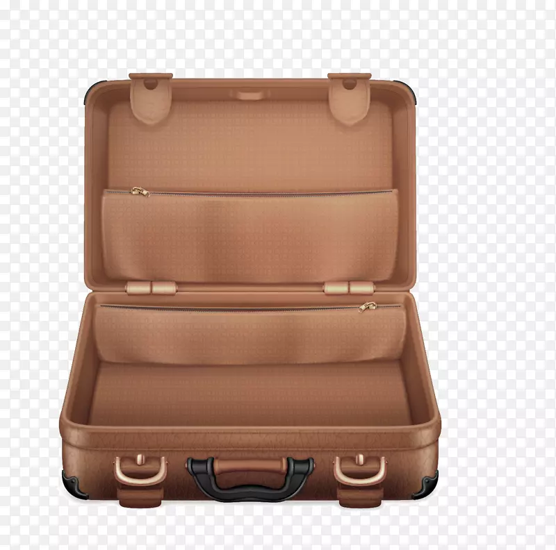 行李箱卡通.棕色简单行李装饰图案