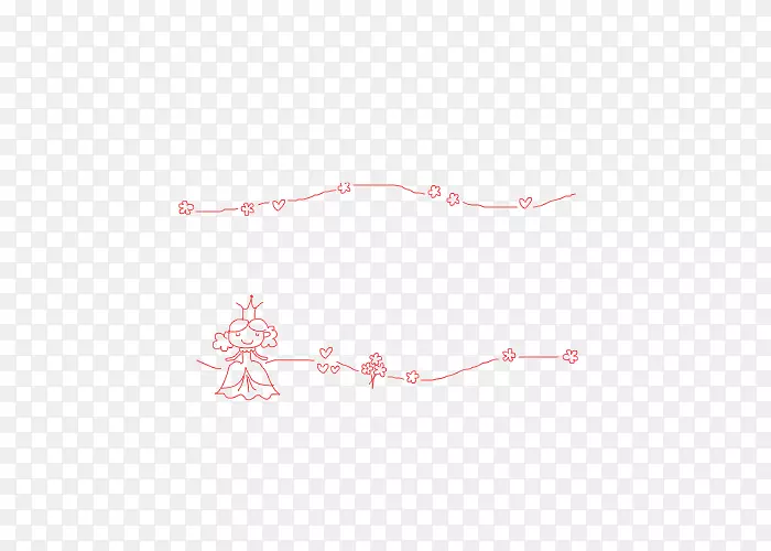 花瓣角图案-卡通红花边公主