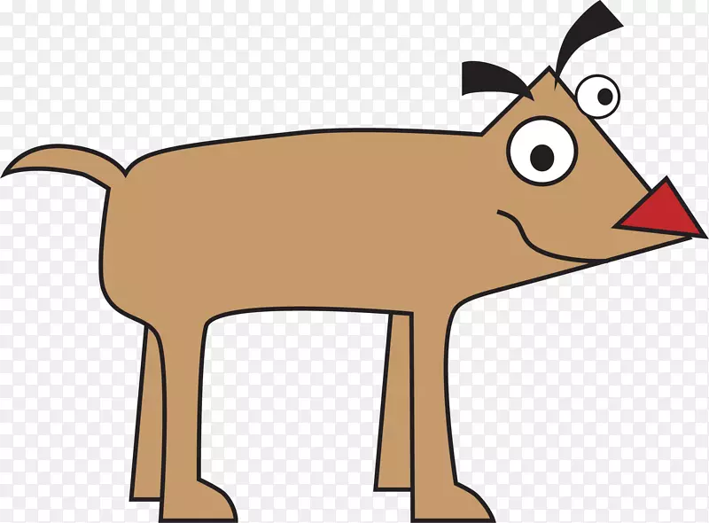 犬科可爱插图-手绘棕色小狗