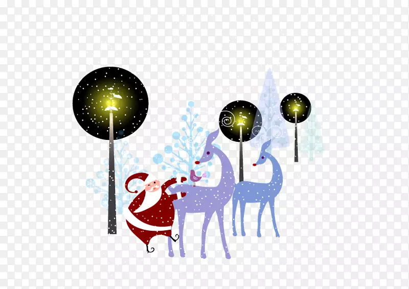 Ded Moroz圣诞老人驯鹿-圣诞老人和驯鹿