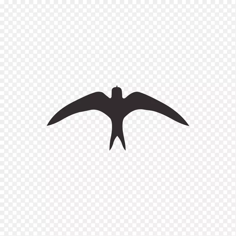 燕子标志黑白图案-鸟