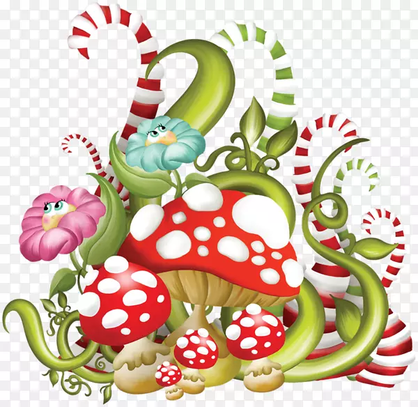 蘑菇素描夹艺术.手绘卡通蘑菇植物
