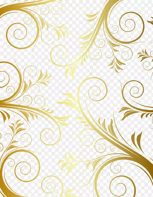 花卉设计金饰-欧洲金边图案