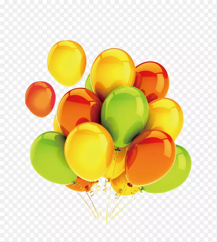 气球图标-黄色绿色气球