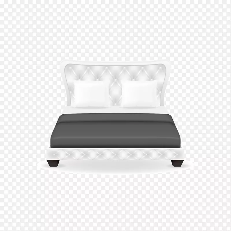 床坯插图图标-黑白床
