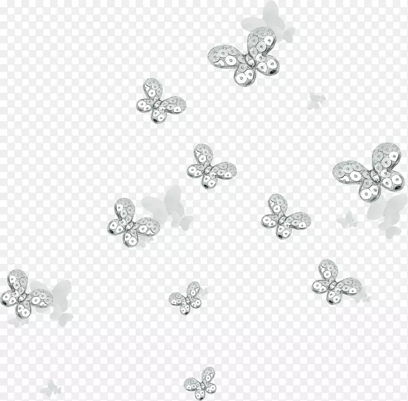 蝴蝶图标-装饰性银蝴蝶漂浮