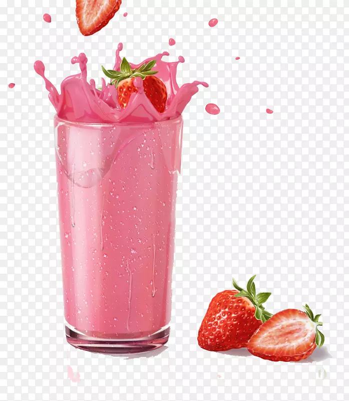 奶昔、草莓汁、巧克力、不含牛奶的草莓汁扣料