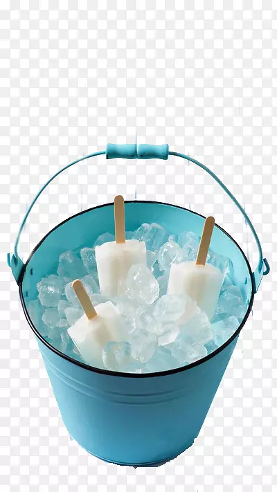 冰淇淋冰激凌甜点-蓝色桶白色冰棒