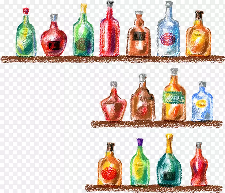 酒瓶卡通画瓶酒架