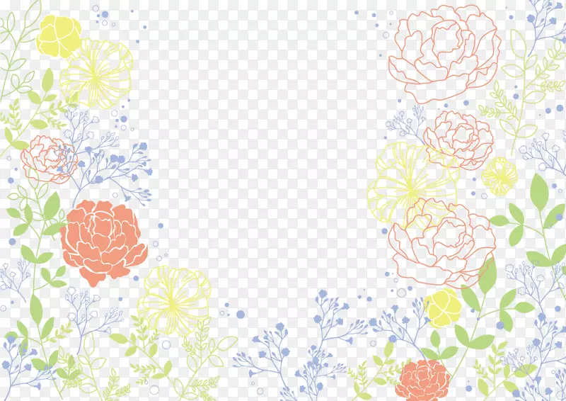 Kikuya眼镜花卉插图-简单线条画花手绘牡丹花