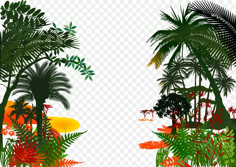 丛林免费剪贴画-森林，海报背景，雨林，森林