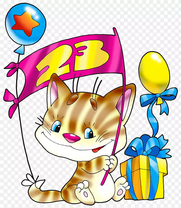 母国日的卫士猫安西克卡特假日插画-小猫标牌