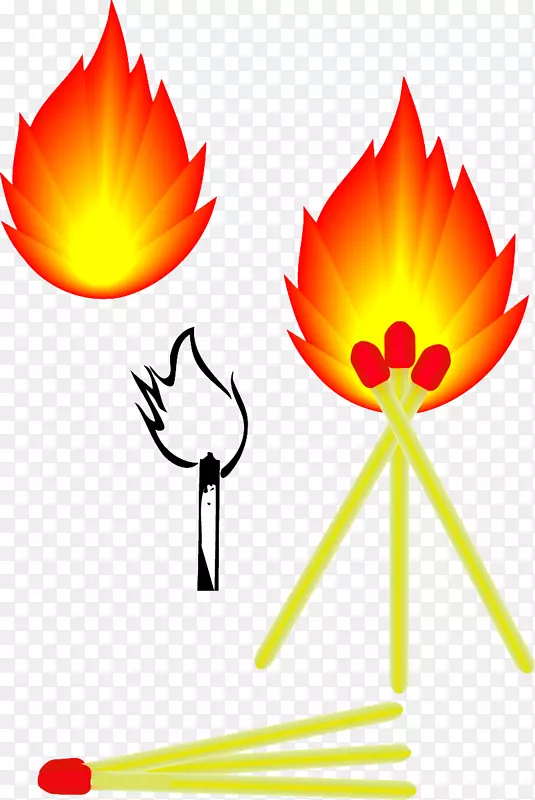 火柴火焰剪贴画-火焰