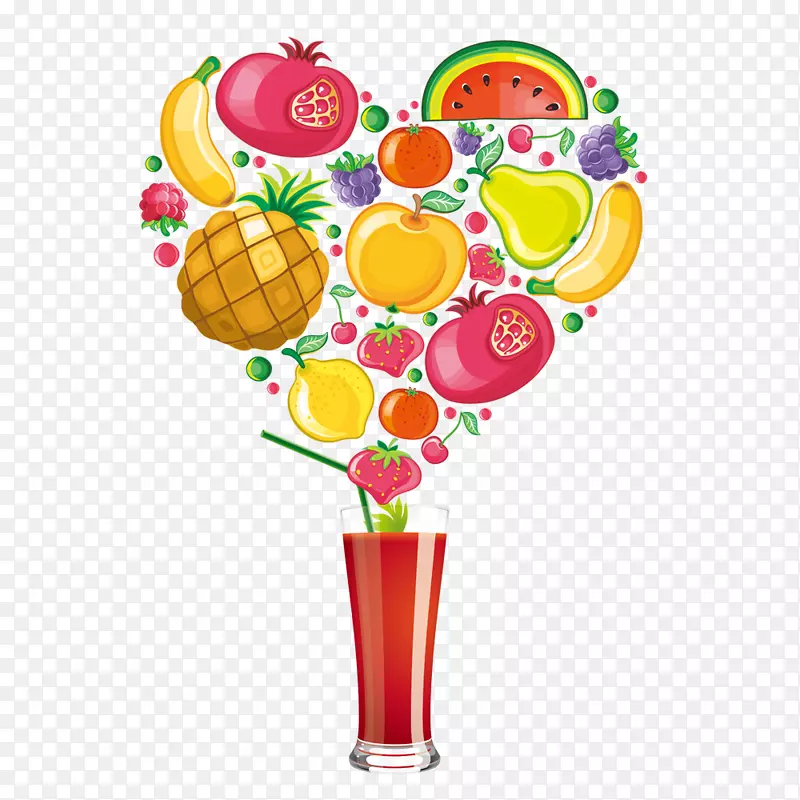 无果汁冰沙水果-创意水果饮料免费PNG