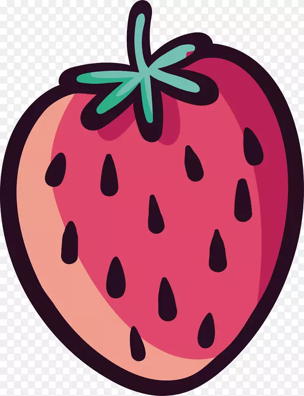 粉红贴画艺术剪贴画-粉红色草莓