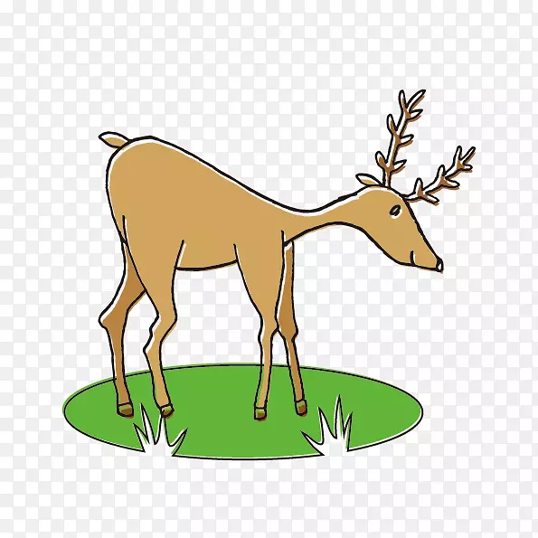 驯鹿动画剪辑艺术手绘卡通鹿免费下载，