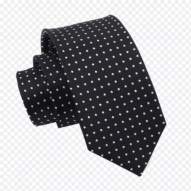 领带圆点正式佩带白色圆点黑色领带