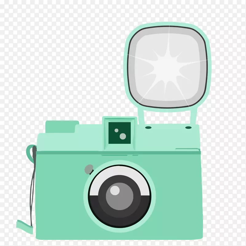 照相机平面设计.绿色照相机