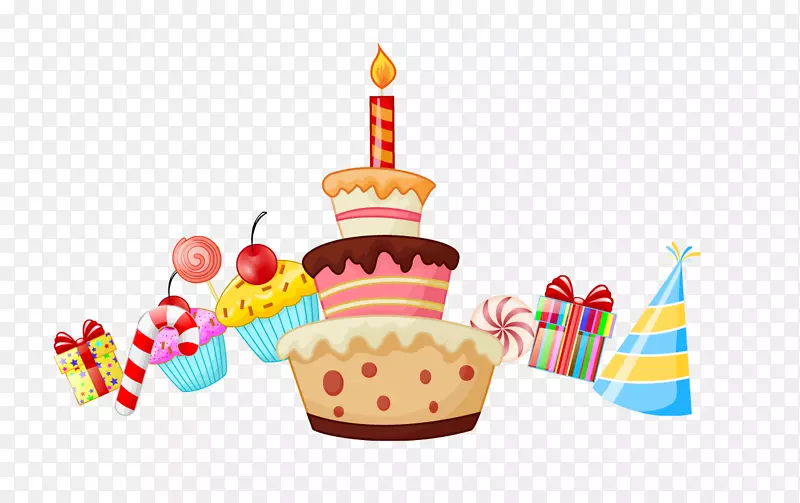 生日蛋糕卡通剪贴画-生日蛋糕和礼物