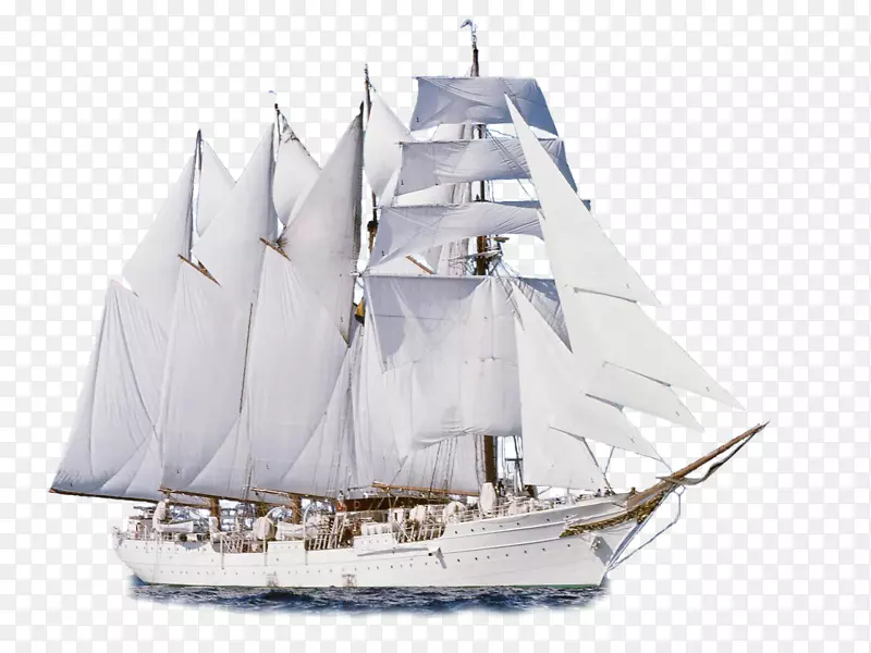 帆船剪贴画-白色船