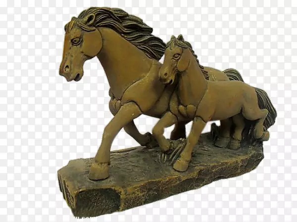 曲阳县马厩(雕塑)-两匹马雕像