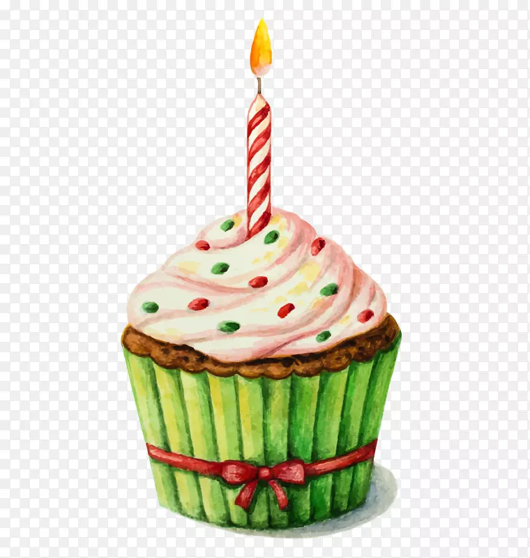 生日蛋糕水彩画剪贴画-画一个小生日蛋糕