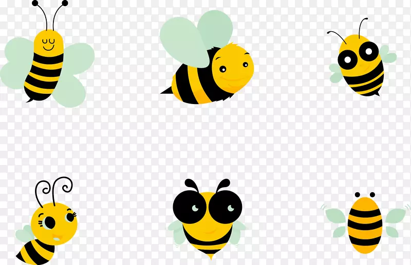 蜜蜂APIFLOREA剪贴画-可爱的小蜜蜂