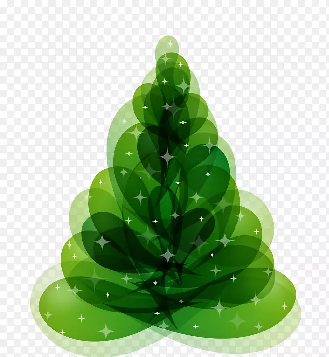 圣诞树剪贴画.绿色抽象树图案