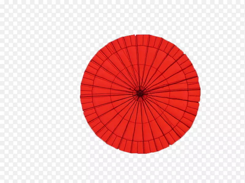 热气球对称圆形图案-红色纸伞
