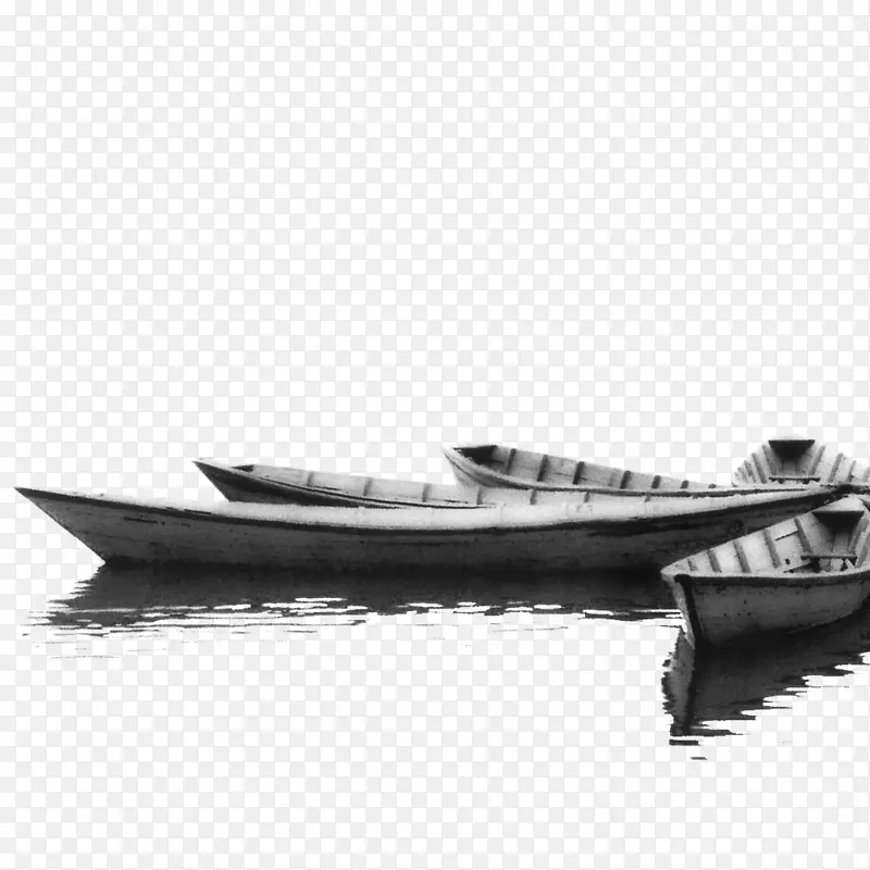 黑白游艇摄影-黑白船湖
