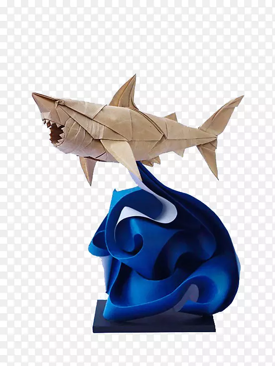 纸工艺艺术折纸雕塑-简单折纸鲨鱼
