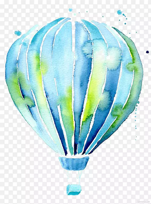 热气球画水彩画卡通热气球水彩画简单