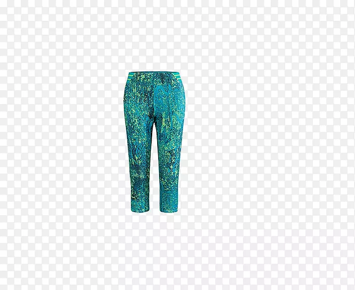 绿色绿松石图案-女性跑步裤