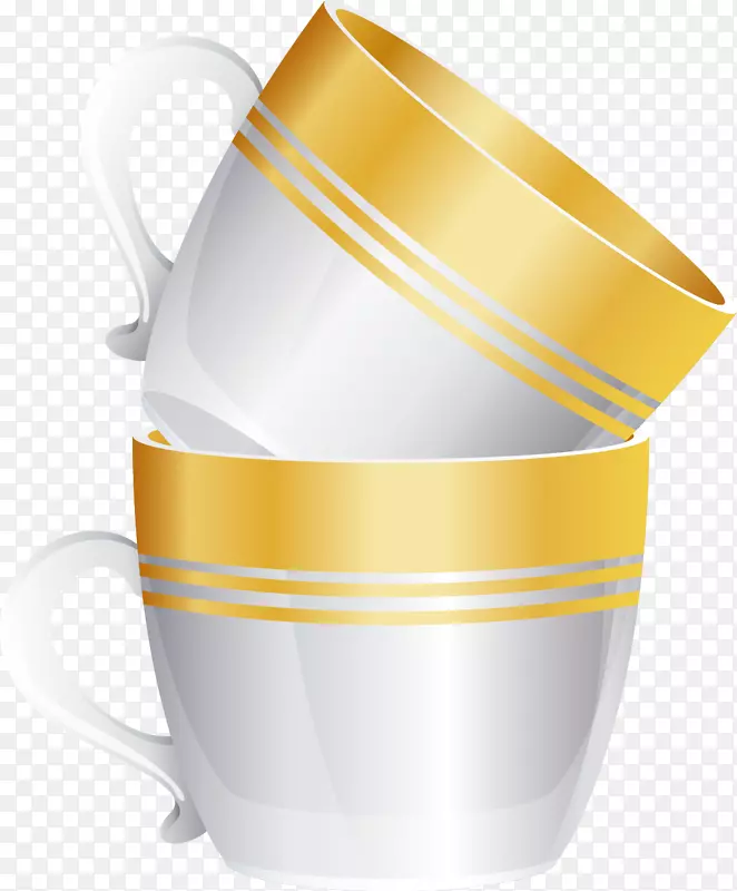 咖啡杯-金杯-手拉束，将两个金杯边连在一起