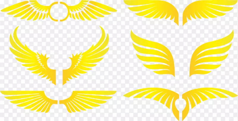 花瓣黄色剪贴画-黄色翅膀