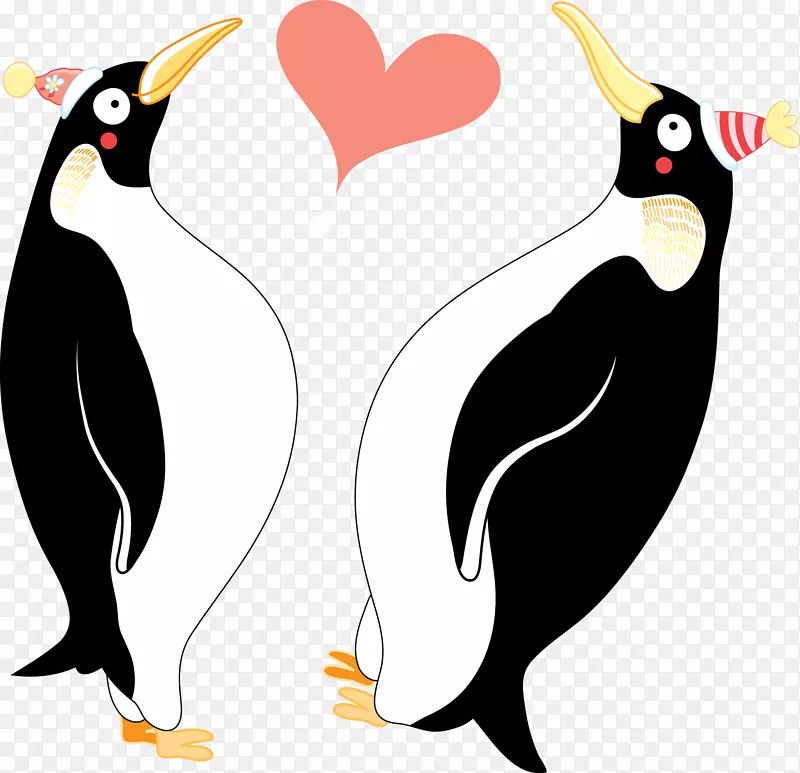 国王企鹅剪贴画-两只企鹅相爱